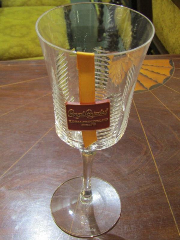 CUT GLASS, set of 8 Royal Brierley cut glass goblets