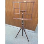 MUSIC STAND, mahogany tripod adjustable base music stand