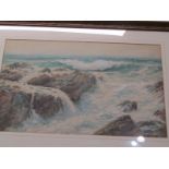 DOUGLAS PINDER, signed watercolour "Ground Sea, Towan Head", 28cm x 46cm