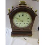 REGENCY DESIGN BRACKET CLOCK, mahogany domed case bracket clock, French movement with coiled bar