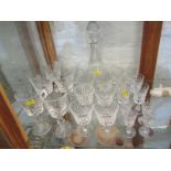 CUT GLASS, collection of Edinburgh crystal cut glass tableware, together with similar decanter