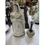 STAFFORDSHIRE POTTERY, 19th Century figure "Queen of England", 46cm height, also a Doulton Slater