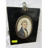 MINIATURE, early 19th century watercolour miniature portrait of a young gentleman, inscribed