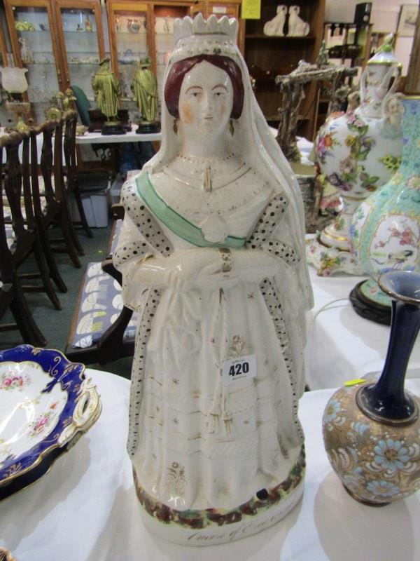 STAFFORDSHIRE POTTERY, 19th Century figure "Queen of England", 46cm height, also a Doulton Slater - Bild 2 aus 5
