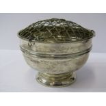 SILVER ROSE BOWL, circular silver rose bowl, Birmingham HM, 1909, 12cm diameter, engraved 'Amy 10/