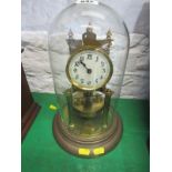 VINTAGE DOMED CLOCK, Tortion pendulum 400 day anniversary clock, 30cm height