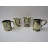 SILVER MUGS, collection of 4 various HM silver Christening mugs, total weight 283 grams