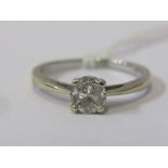 9ct WHITE GOLD 4 STONE DIAMOND RING, 4 illusion set trillion cut diamonds set to look like large