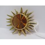 CATHERINE BEST CITRINE & GOLD PENDANT, circular starburst cut citrine in 18ct yellow gold "sun"