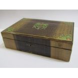 ART NOUVEAU WRITING BOX, faux crocodile skin design writing box with fitted interior, 29cm width