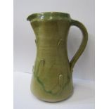 STUDIO POTTERY, John Leach 28cm waisted body water jug, impressed marks with applied stylised