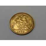 GOLD HALF SOVEREIGN, Edward VII 1905 gold half sovereign