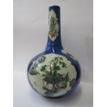 ORIENTAL CERAMICS, famille verte powder blue ground onion shaped vase, decorated with reserves of