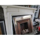 IMPRESSIVE VICTORIAN FIREPLACE, with metal interior, 178cm width 142cm height