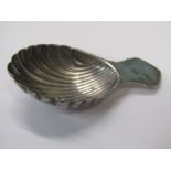 SILVER CADDY SPOON, with shell bowl maker FH of shefield