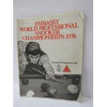SNOOKER, 1976 Embassy World Professional Championship program, containing 15 autographs including