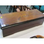 MARQUETRY MUSIC BOX, 32" cylinder marquetery cased rosewood musical box
