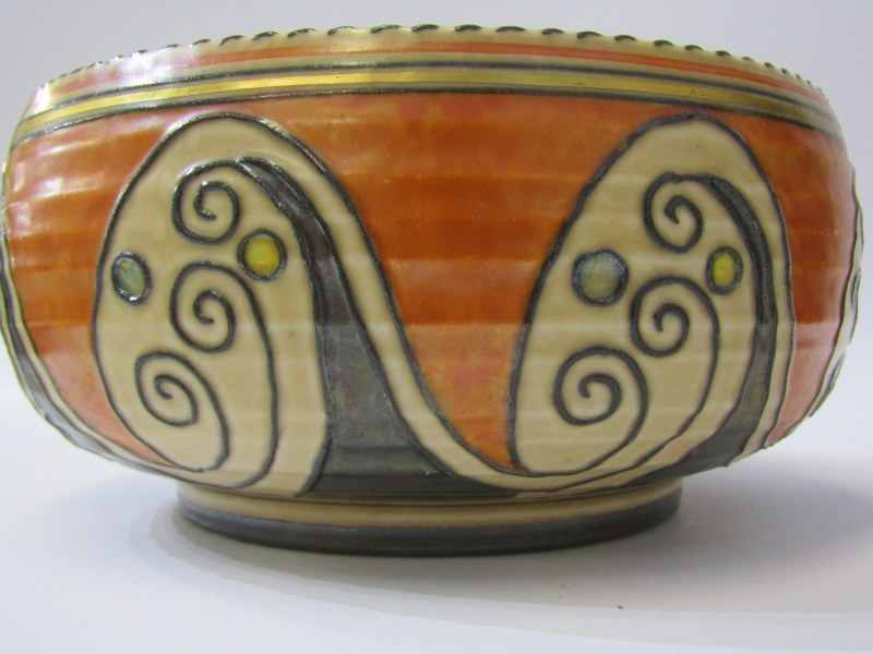 CHARLOTTE RHEAD, Crown Ducal bowl decorated with "Arabian Scroll" pattern, no 4926, 19cm diameter, - Image 4 of 8
