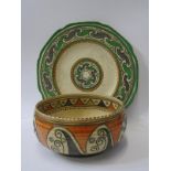 CHARLOTTE RHEAD, Crown Ducal bowl decorated with "Arabian Scroll" pattern, no 4926, 19cm diameter,