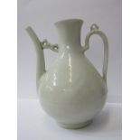 ORIENTAL CERAMICS, Chinese white glazed wine ewer with incised dragon decoration, 19cm height