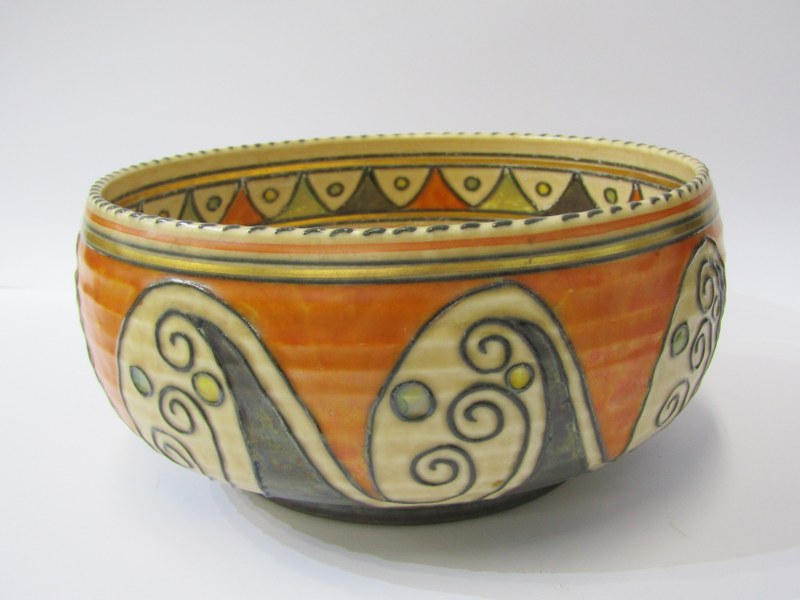 CHARLOTTE RHEAD, Crown Ducal bowl decorated with "Arabian Scroll" pattern, no 4926, 19cm diameter, - Image 2 of 8