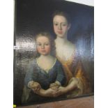 18th CENTURY ENGLISH SCHOOL, oil on canvas "Study of Mother and Child", 77cm x 65cm