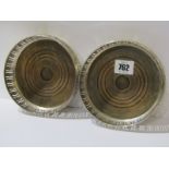 SILVER DECANTER COASTERS, a pair of HM silver pierced gallery coasters, London 1971
