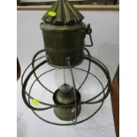 MARITIME, a brass case storm lantern, 48cm height