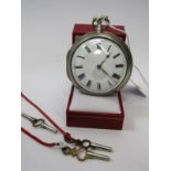 PAIR CASED POCKET WATCH, by William Freeport of London, no 2503 with verge and fusee movement,