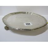 SILVER SALVER, a presentation engraved 21cm diameter salver, Sheffield 1922, 470grams