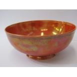 RUSKIN, orange lustre 20cm deep centre bowl dated 1927