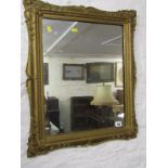ANTIQUE MIRROR, a gilt framed rectangular wall mirror, 65cm height