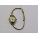 LADY'S GOLD CASED WRIST WATCH, lady's consul gold cased wrist watch on integral 9ct gold strap, 17