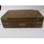 VICTORIAN GENT'S VANITY BOX, brass inset mahogany vanity box with fitted interiors including boot