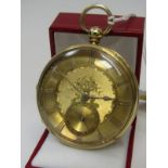 GENTLEMAN'S 18ct GOLD CASED POCKET WATCH in untested condition, approx. 91.4 grams total weight