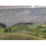 GABRIELLE BLAIR, signed watercolour "View of Start Point, South Devon", 19cm x 29cm