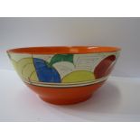 CLARICE CLIFF, "Melon" design, 22 cm diameter deep circular bowl (some interior staining)
