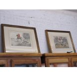 HENRY WILKINSON, 2 signed limited edition etchings "Hunting Scenes", 25cm x 34cm