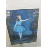 GARNET RUSKIN WOLSELEY, signed mixed media "Portrait of Young Ballerina", 29cm x 28cm