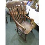 COOPER-STYLE ROCKING ARMCHAIR, in elm and beech
