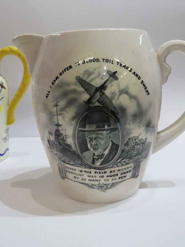 CHURCHILL, Copeland Spode American design water jug, 17cm height, also Doulton "Sea Shanty" jug, - Image 2 of 8