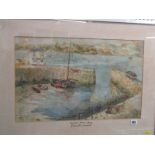 JOHN MILLER, signed watercolour "Customs House Quay, Falmouth", 35cm x 55cm