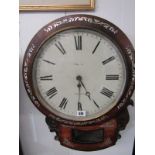WEST COUNTRY DROP DIAL CLOCK, mother of pearl floral marquetry rosewood casing, Taunton maker,