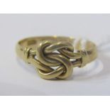 18ct GOLD KNOT RING, 18ct yellow gold knot ring, size P/Q, 4 grams