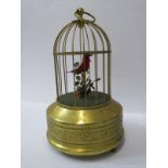 AUTOMATON, a singing caged bird automaton, 23cm height