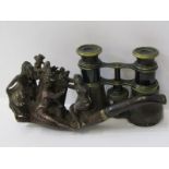 CARVED WOOD CONTINENTAL PIPE, interesting Continental pipe carved figures in high relief, together