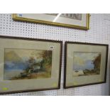 W. J. SMITH, pair of signed and dated watercolours "Lake Scenes", 23cm x 32cm