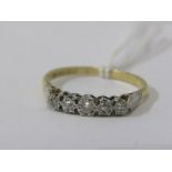 5 STONE DIAMOND RING, 18ct yellow gold ring, set 5 graduated round brilliant cut diamonds, size S