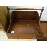 REGENCY DESIGN MAHOGANY BOOK TRAY, single drawer base, with turned handle, 36cm width