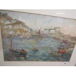JOHN MILLER, signed watercolour "The Harbour", 35cm x 54cm